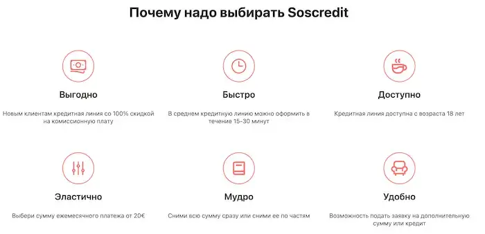 Soscredit - почему именно этот кредит?